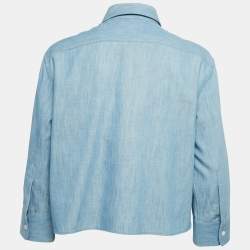 Celine Blue Triomphe Chambray Shirt S