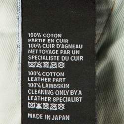 Celine Blue Denim Leather Trim High Waist Tapered Jeans M/Waist 28"