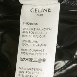 Pre Owned Celine Black Faux Shearling Zip-Up Hooded Jacket L