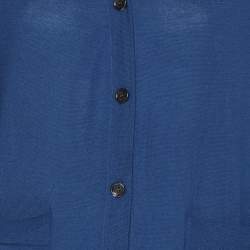 Celine Blue Cashmere Knit Button Front Sweater XS