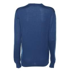 Celine Blue Cashmere Knit Button Front Sweater XS