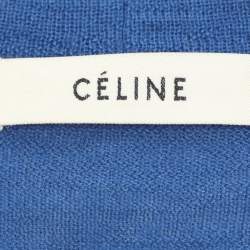 Celine Blue Cashmere Knit Button Front Sweater XS