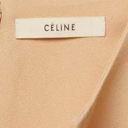 Celine Peach Crepe V-Neck Mini Dress M