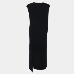 Pre Owned Celine Navy Blue Wool Rib Knit Dress S