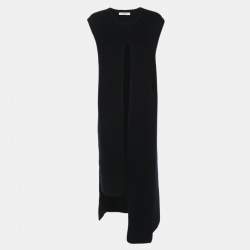 Celine Navy Blue Wool Rib Knit Dress S