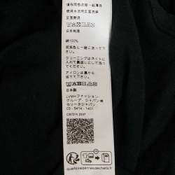 Pre Owned Celine Black Logo Print Cotton Boxy Crop Top S