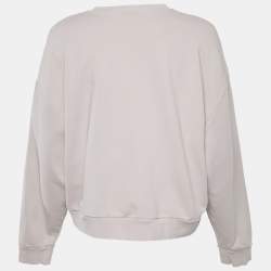 Celine Pink Logo Flock Print Cotton Sweatshirt S