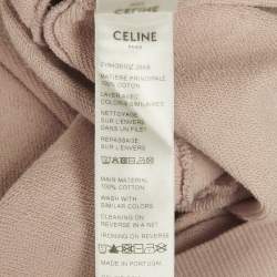 Celine Pink Logo Flock Print Cotton Sweatshirt S