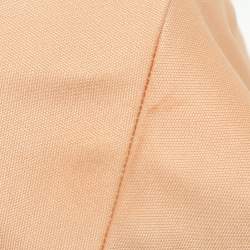 Celine Beige Stretch Knit High Neck Top M