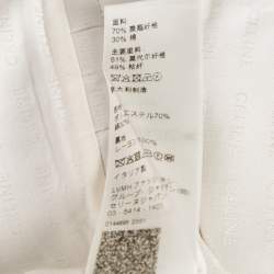 Pre Owned Celine White Jersey High Rise Wide Leg Pants S