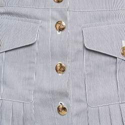 Pre Owned Celine White Jersey High Rise Wide Leg Pants S