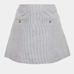 Pre Owned Celine White Jersey High Rise Wide Leg Pants S