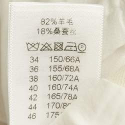 Pre Owned Celine Cream Wool Blend Wide Leg Trousers 