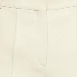 Pre Owned Celine Cream Wool Blend Wide Leg Trousers 