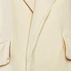 Pre Owned Celine Cream Wool & Silk Sleeveless Long Vest S