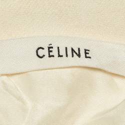 Pre Owned Celine Cream Wool & Silk Sleeveless Long Vest S