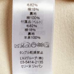 Pre Owned Celine Cream Wool & Silk Sleeveless Long Vest S