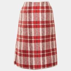 Pre Owned Celine Multicolor Patterned Synthetic Overlap Midi Skirt M