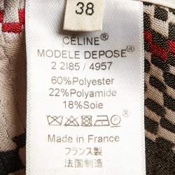 Pre Owned Celine Multicolor Patterned Synthetic Overlap Midi Skirt M