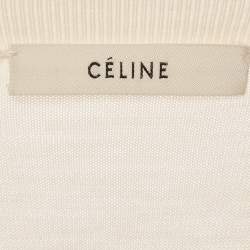 Pre Owned Celine Cream Wool Blend Full Sleeves Sweater S