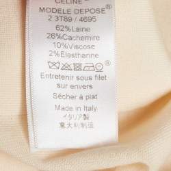 Pre Owned Celine Cream Wool Blend Full Sleeves Sweater S