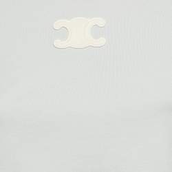 Pre Owned Celine Blue Triomphe Applique Jersey T-Shirt XS