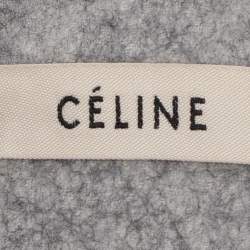 Pre Owned Celine Grey Wool Blend Wrap Midi Skirt M