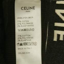 Pre Owned Celine Black Cotton Knit Logo Band Detail Athlete Tank Top S