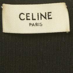 Pre Owned Celine Black Cotton Knit Logo Band Detail Athlete Tank Top S