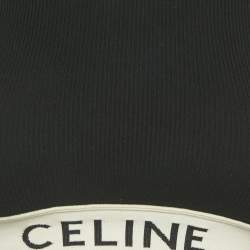 Pre Owned Celine Black Cotton Knit Logo Band Detail Athlete Tank Top S