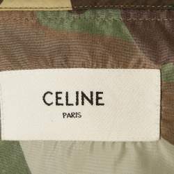 Pre Owned Céline Brown Camouflage Print Synthetic Mountain Hoodie S