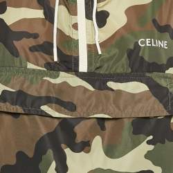 Pre Owned Céline Brown Camouflage Print Synthetic Mountain Hoodie S