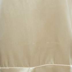 Pre Owned Celine Cream Satin V-Neck Raw-Edge Detail Knee-Length Dress L