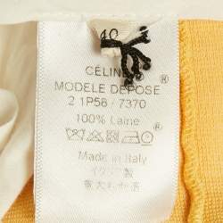 مملوكة مسبقًا Celine Yellow Wool Knit Wide Leg Trousers M
