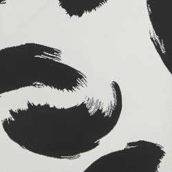 Pre Owned Celine White/Black Jacquard Stretch Knit Mini Dress S