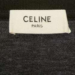 Pre Owned Celine Black Logo Print Cotton Crewneck T-Shirt S