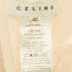 Pre Owned Celine Beige Silk Gathered Mini Dress M