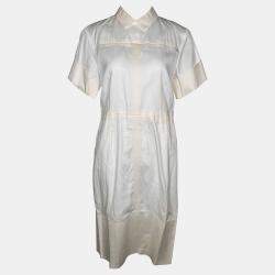 Pre Owned Celine White Cargo Shirt Dress