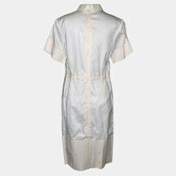 Pre Owned Celine White Cargo Shirt Dress