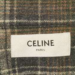 مملوكة مسبقًا Celine Green Trapper Wool Oversized Shirt M