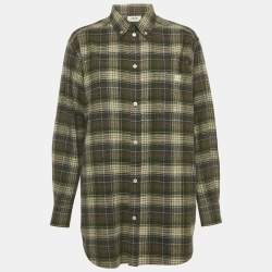 مملوكة مسبقًا Celine Green Trapper Wool Oversized Shirt M