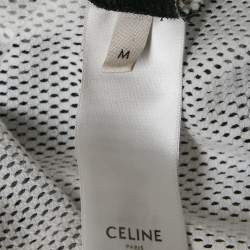 Pre Owned Celine White16 Print Mesh T-Shirt M
