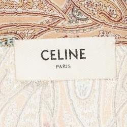 Pre Owned Celine Pink Paisley Print Crepe Skirt and Top Set M