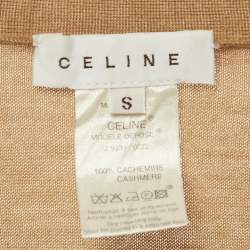 Pre Owned Celine Brown Cashmere V-Neck Sweater S