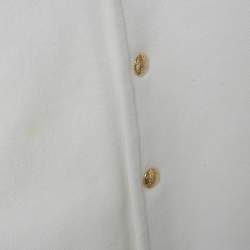 Pre Owned Celine White Cotton Button Front Short Sleeve Shirt S