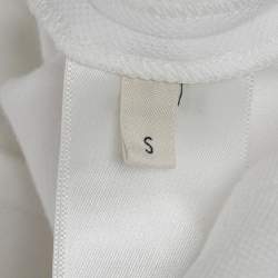 Pre Owned Celine White Cotton Button Front Short Sleeve Shirt S