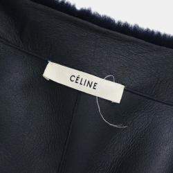 Pre Owned Celine Sleeveless Long Vest Jacket Navy #S