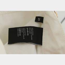 Pre Owned Celine White Cotton Triomphe Straight Jeans
