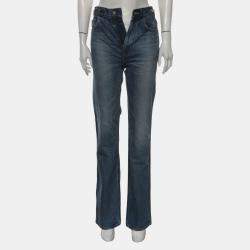 Pre Owned Celine Blue Triomphe Straight Jeans XS