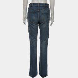 Pre Owned Celine Blue Triomphe Straight Jeans XS